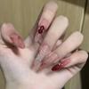Halloween Nail Patch Dark Red Removable Nail Spider Spider Web Wearing Nail Nail Patch Smudge Long Nail Diamond