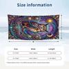 Ethereal Owl Dreamscape Theme Quick Dry Beach Towel Custom Name Text Print Large Sand Resistant Towel Beach Vacation