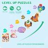 Wooden Jigsaw Puzzles for Toddlers Cartoon Animal Paper Puzzles Montessori Early Learning Education Toys Set Gifts Box for Kids