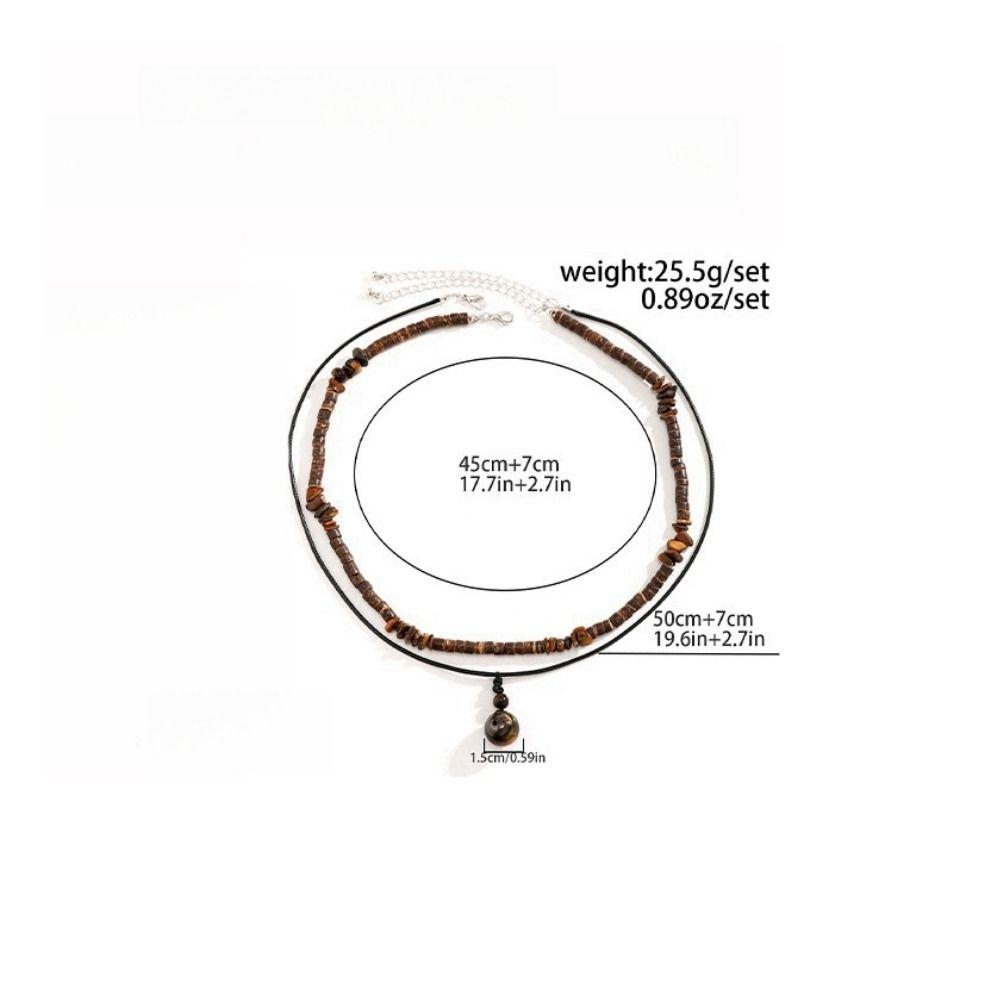 Все Подходит Сосновый Камень Деревянные Бусины Ожерелье Подвеска Ретро Ожерелья для Мужчин Богемный Неправильный Свитер Цепочка Мужской