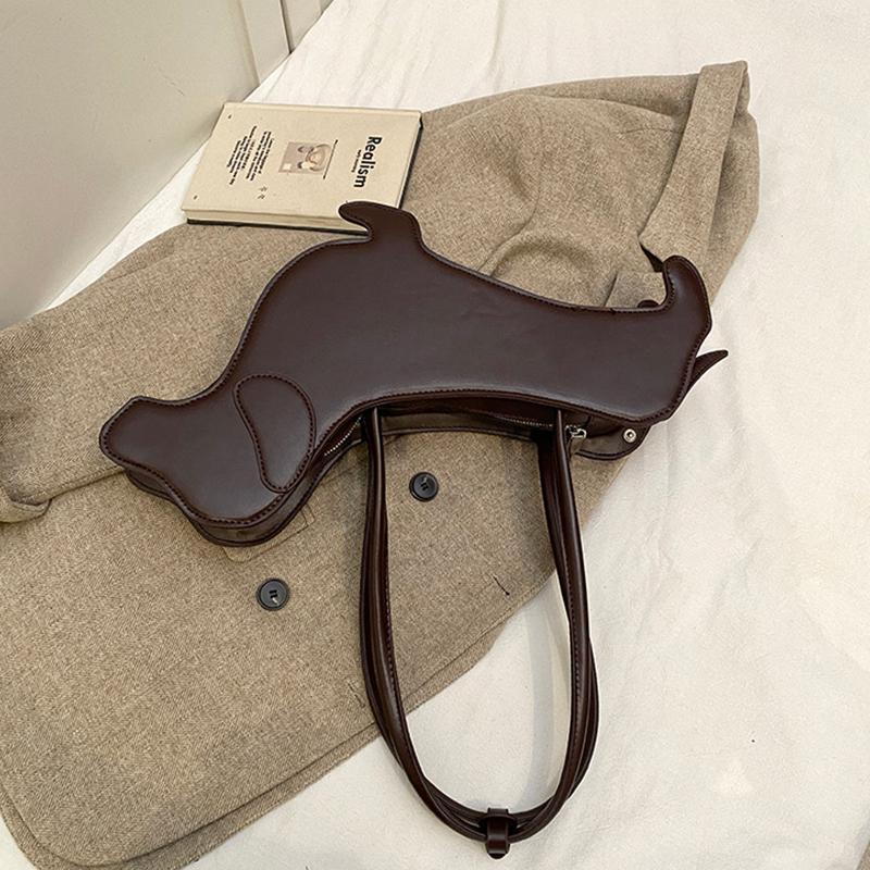 Смешная сумка-тоут в виде собаки-таксы, женская сумка, однотонная, из ПУ кожи, на плечо, сумки-тоут, женская, милая, креативная, в японском стиле, кавайная сумка