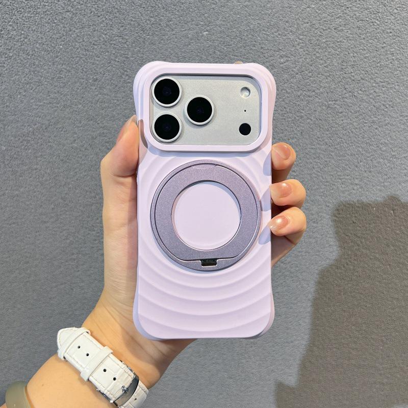 Чехол Bo Yang из жидкого силикона с магнитным вращающимся держателем для iPhone 17 Pro Max