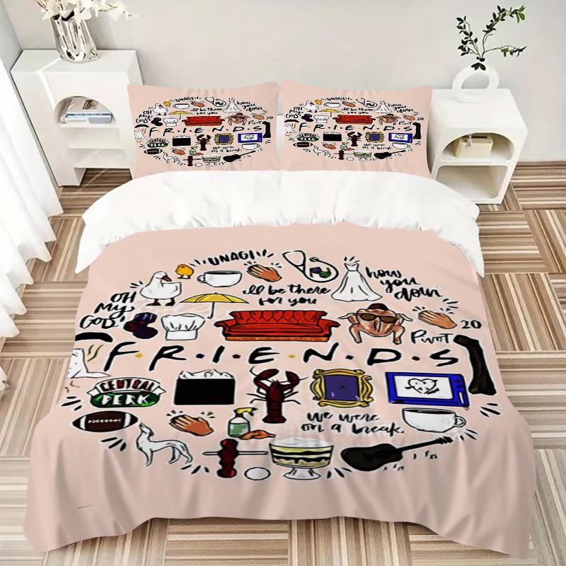 Friends Tv Show Artwork Print 3Pcs Bedding Setduvet Cover With 2 Bedropillowcase Home Birthday Gift