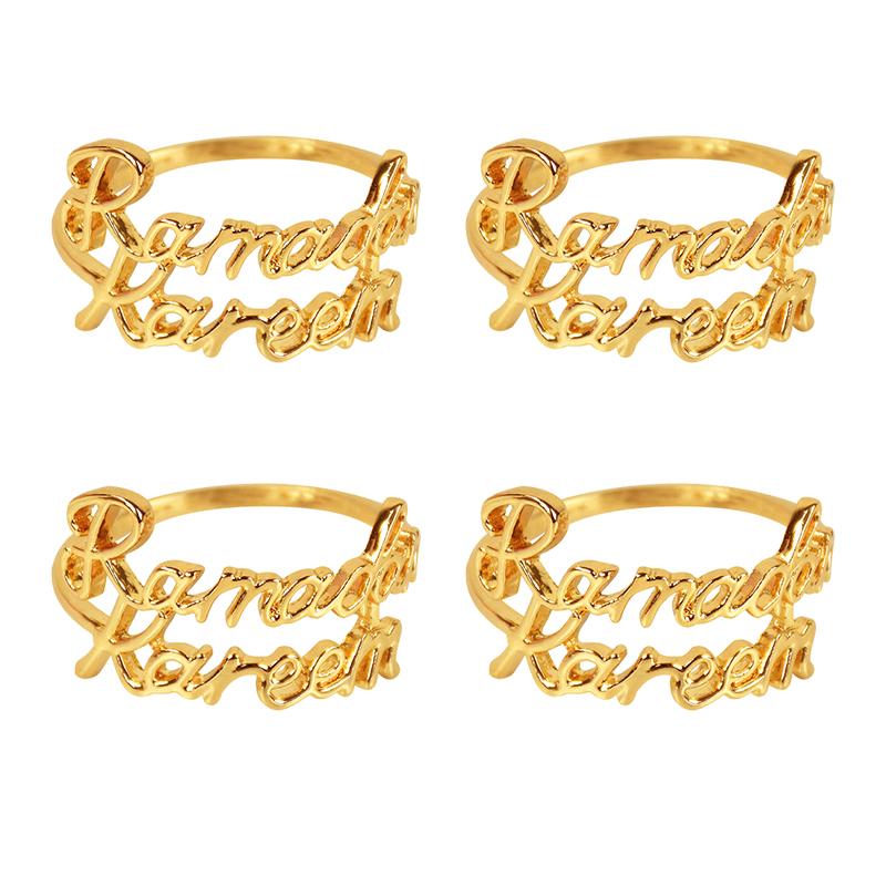 2/6 шт. Рамадан Карим Кольца для салфеток Ид Мубарак Мусульманский Исламский Обеденный Стол Домашнее Украшение Сплав Пряжка для Салфеток Рамадан Подарок 2024