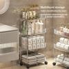 Acrylic Trolley Storage Rack TransparentMultilayer Rolling Cart with Removable Baskets Cosmetics Snack Storage Shelf Bookshelf