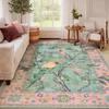 Floral Birds Pattern Area Rug Flower Bird Carpet for Living Room Bedroom Bedside Soft Non-Slip Washable Floor Mat Home Decor