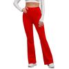 High-Waist Elastic Waistband Control Tummy Lady Trousers Women Solid Color Sports Flared Pants Streetwear