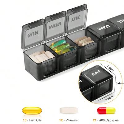 Коробка для хранения таблеток на одну неделю, портативный пластиковый 7 сеток, держатель для таблеток, органайзер для путешествий, коробка для таблеток, разветвители, органайзер для таблеток