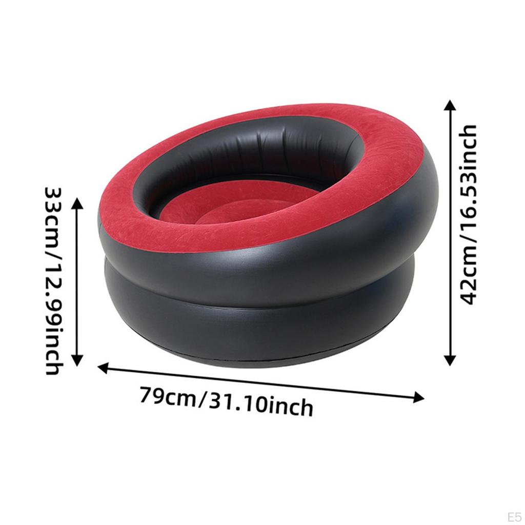 Inflatable Chair Couch Comfortable Lounger Flocking Air Sofa for Fishing Office Hiking