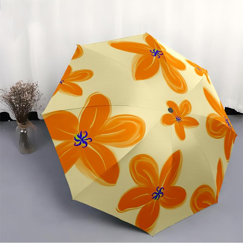 1pc Flower Pattern Automatic Umbrella - 8-Rib Foldable Design, Outdoor Adventures, and Family Celebrations yy250829106