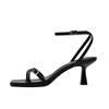 Fashion New Summer Fashion Open Toe Pure Color 2025 Women High Heels Non-slip Sexy Women Sandal Thin Heels Square Toe Women Shoes
