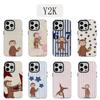 Роскошный чехол для телефона Y2K Curious George для iPhone 17 16e 16 15 14 13 12 11 X XS XR XSMAX 7 8 Air Pro Max Plus Роскошный двухслойный