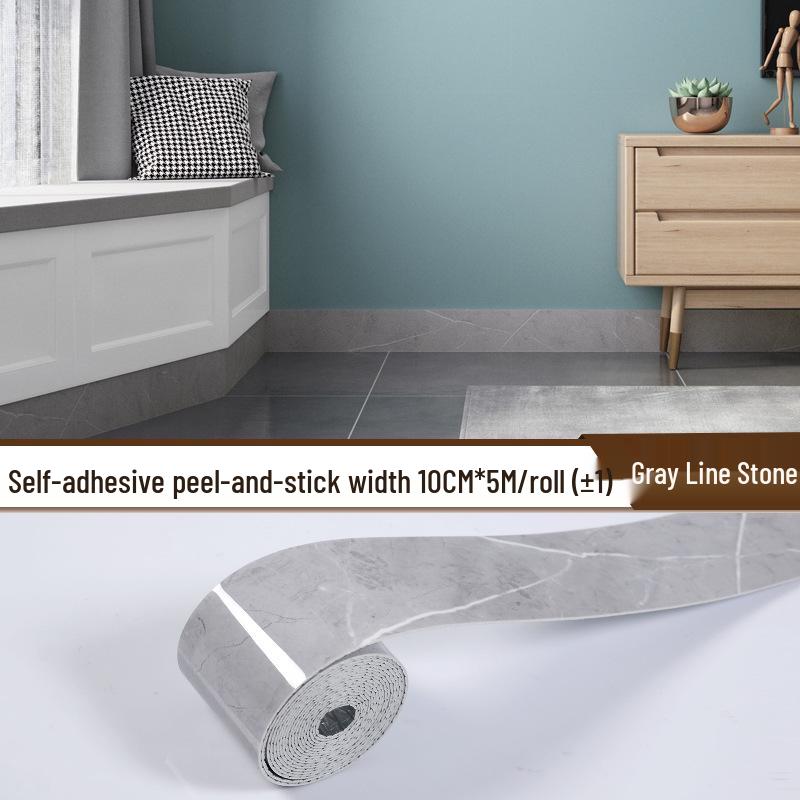 Самоклеящийся рулон настенных стикеров 10 см x 5 м: Плиточный плинтус и угловое оформление