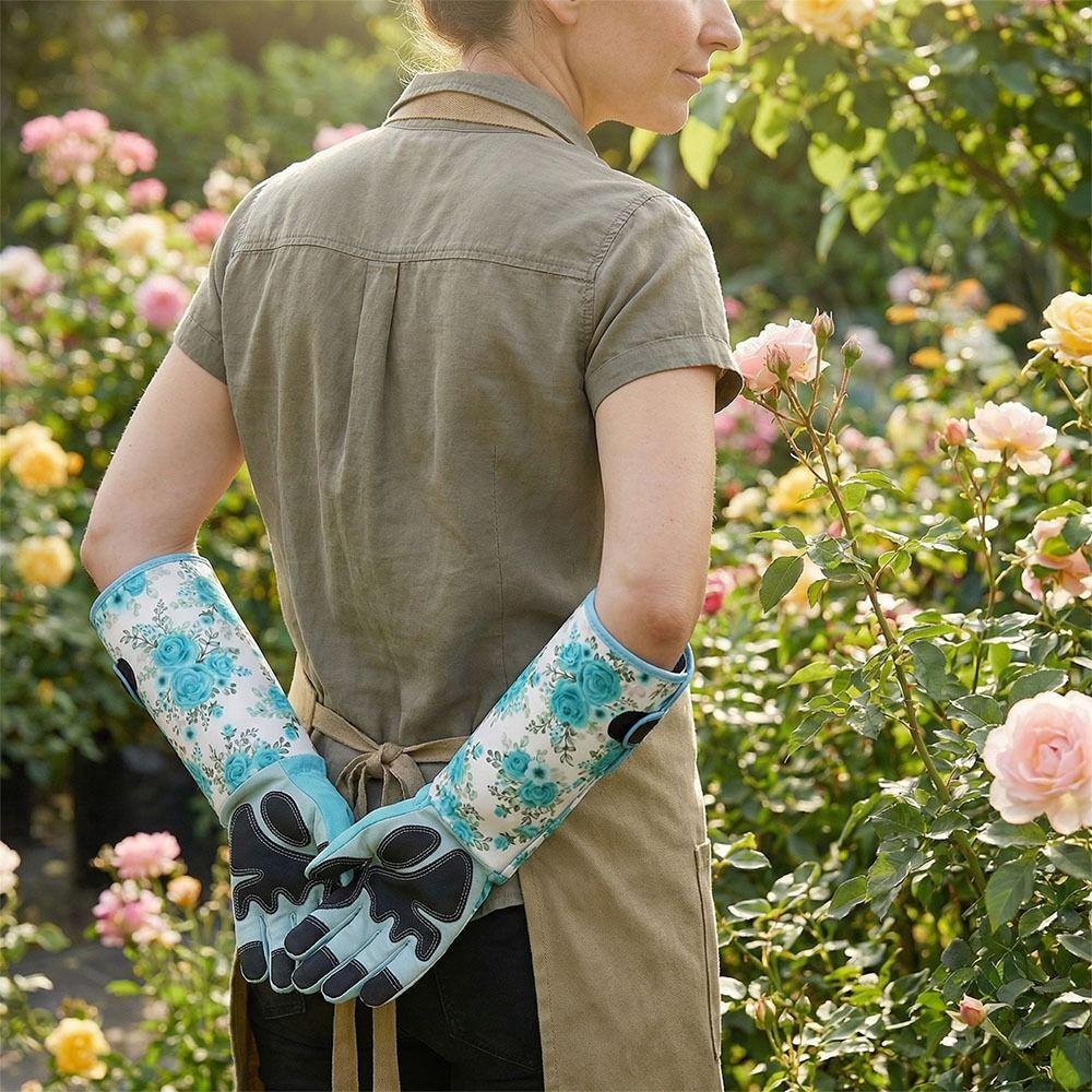1 Pair Durable Long Gardening Gloves Anti-Puncture Rose Pruning Gloves Harvesting Chestnuts