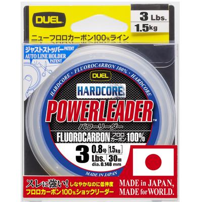 DUEL HARDCORE Флюорокарбоновая леска, 3 фунта. HARDCORE POWERLEADER FC, 30 м, 3 фунта, Натуральный прозрачный, H3439