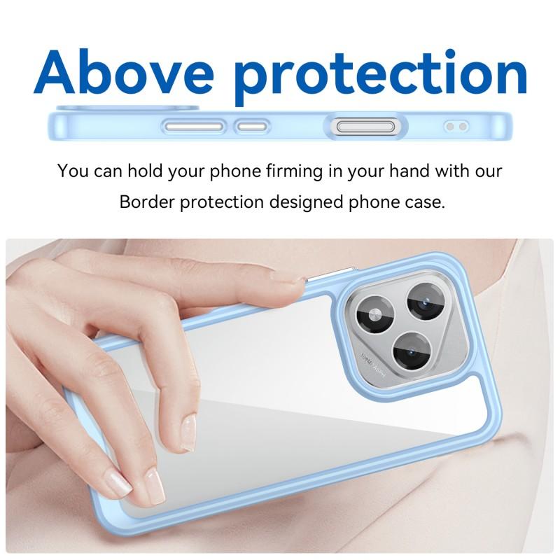 For Honor 400 Lite 5G Phone Case WANLONFENG XC Series TPU Acrylic Cover with Tempered Glass (Big Lens Hole)