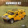 1/24 Hummer H2 Alloy Car Model Diecasts Metal Toys Vehicles High Simulation Sound Light Collection Kids Exclusive Birthday Gifts