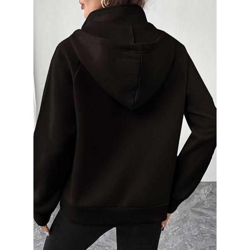 JKASHDK Женские модные повседневные однотонные худи и свитшоты с капюшоном и длинными рукавами с принтом