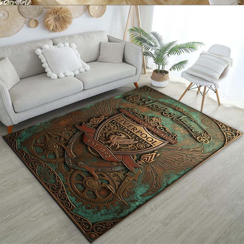 Liverpool Fc Customize Your Name Area Rug Perfect For Study Room Hallway Bedrooms Dining Room Antislip Carpet Anime Office Decor