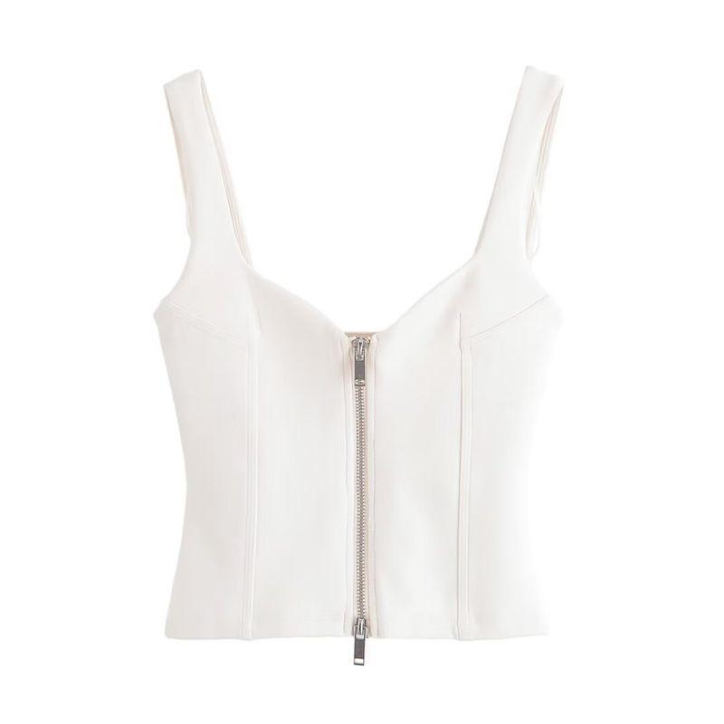 Kaslead New Women Clothes Western Style Zipper Ornament Double-sided Cloth Top Shorts 3641381 3641382