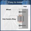 INFINAUTO Hub Centric Ring 108mm OD 106.1mm ID Car Wheel Hub Ring Aluminum Alloy Silver Tone 4pcs