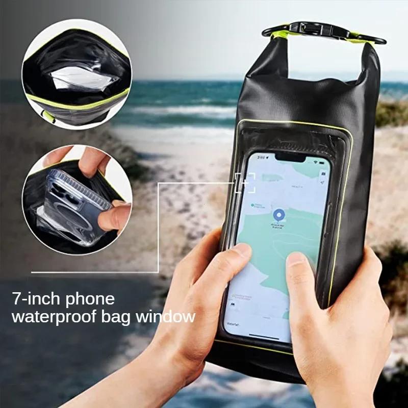 2L Dry Bag Touch Screen PVC Waterproof Bags For Trekking Drifting Rafting Surfing Kayak Outdoor Sports Bags Camping Equipment