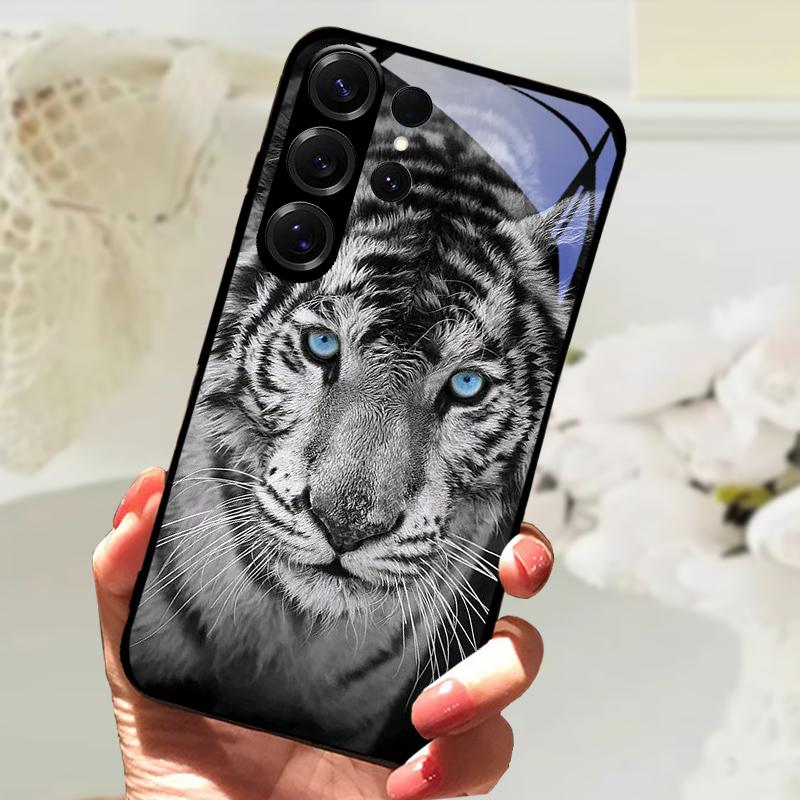 Для Samsung S24 Ultra Закаленное Стекло Задняя Крышка Чехол Для Galaxy S20 S21 S22 S23 S30 Ultra Жесткий ПК Стекло Защитные Чехлы для Телефона