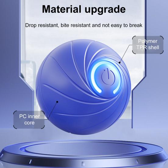 Катающийся мяч для домашних животных со светодиодной подсветкой, снятие скуки и стресса, умный интерактивный прыгающий мяч для кошек и собак, перезаряжаемый через USB, электрический автоматический движущийся трясущийся мяч