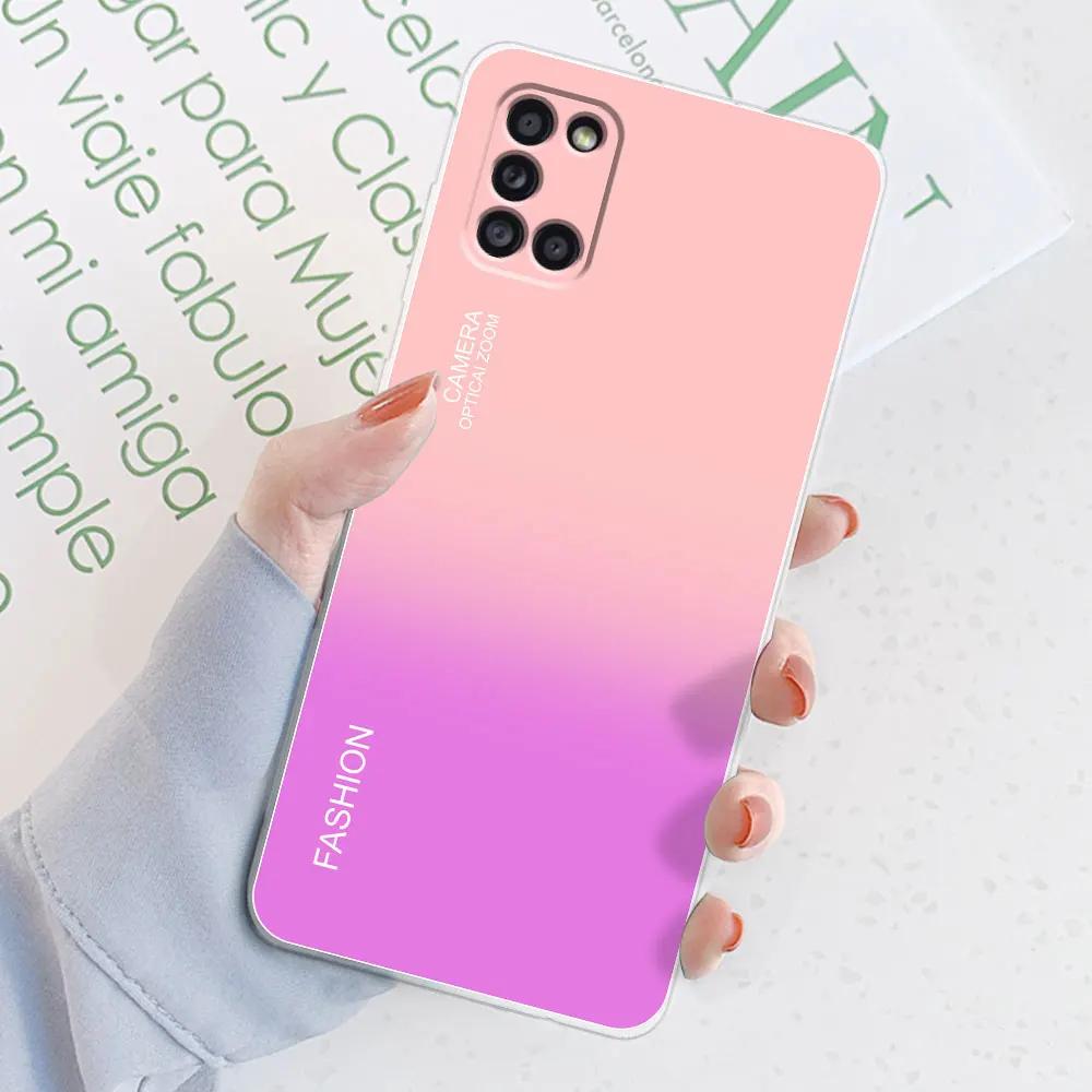 For Samsung Galaxy A31 Case 6.4" Gradient Color Transparent Cases For Samsung A 31 A 3 1 Protective Cover Silicone Back Bumper