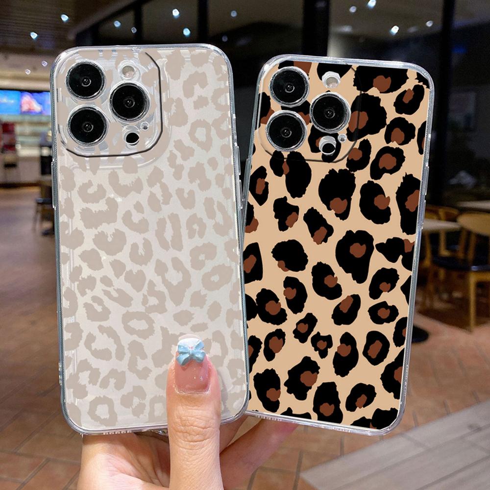 Для Apple iPhone 12 Pro Max 14 13 Plus Прозрачный Чехол Прозрачный для Художественного Розового Мрамора Белого Коричневого Леопардового Принта Чехол для Телефона TPU