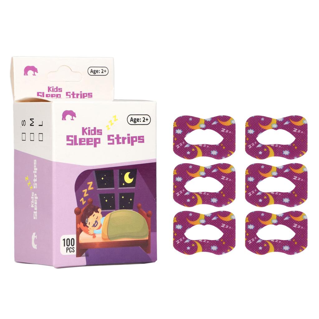 Kids Sleep Strip Mouth Shape Reducing Mouth Breathing Nasal Strip for Snoring Relief Purple M