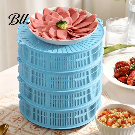 Meat Rack Stackable Mesh Food Cover with Lid Multi-Function Dome Vegetable for Vegetables Dumplings Seafood Space-Saving Kitchen Accessory Reusable