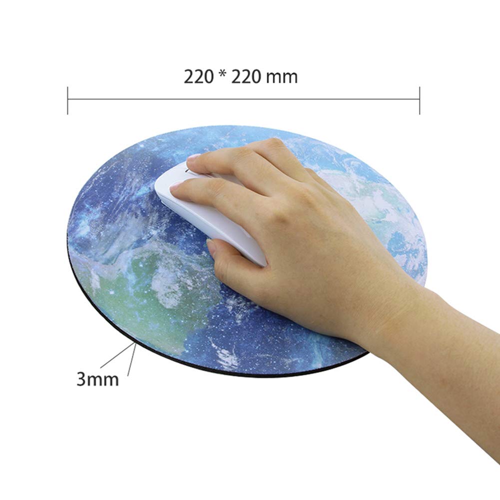 Круглый коврик для мыши Уникальный стильный гибкий резиновый коврик для игровой мыши для ПК, ноутбука, офисный круглый коврик для стола, прочный, милый, планета, космос, планета, серия Star