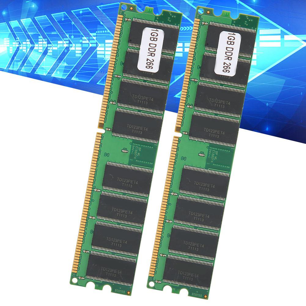 2Pcs Memory Module Desktop Computer DoubleSided 16Grain for AMD DDR 1GB 226 PC2100