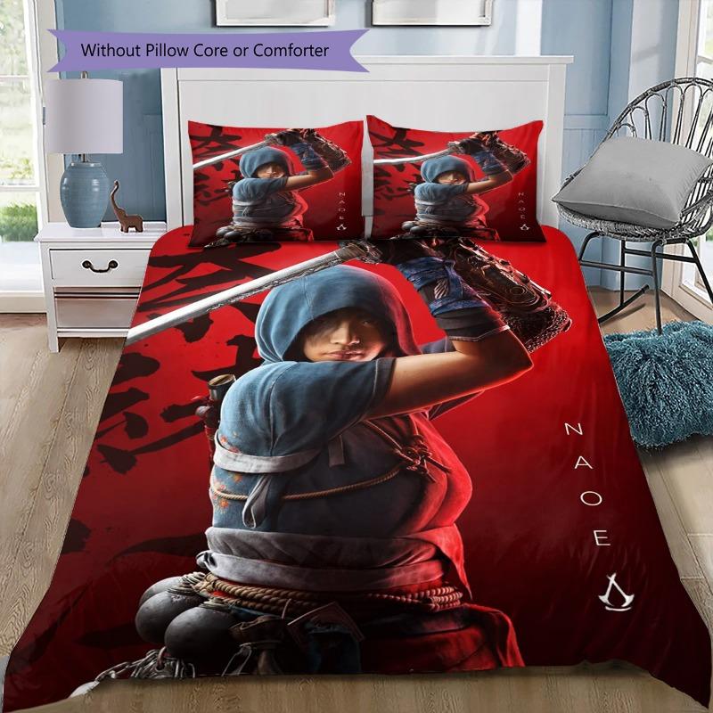 Golden Triangle AC Symbol Bedding Duvet Cover Set Soft Microfiber Fabric Assassin Creed Series Multiple Pattern Bed Linen For Video Game Fans