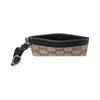Gucci GG Emblem Iconic Brand Logo Print Coated Canvas Card Holder Women's Beige and Dark Brown