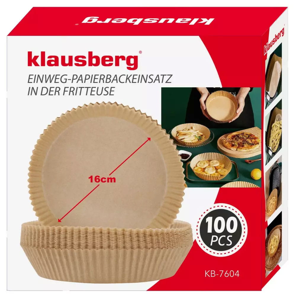 Wkłady papierowe do frytownicy 16cm 100 szt. KLAUSBERG KB-7604