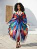 Flattering Women's Kaftan Bohemian Long Dress Robe Oversized Moo Moo Dress Swimsuit cover-up Lounge wear Q1634