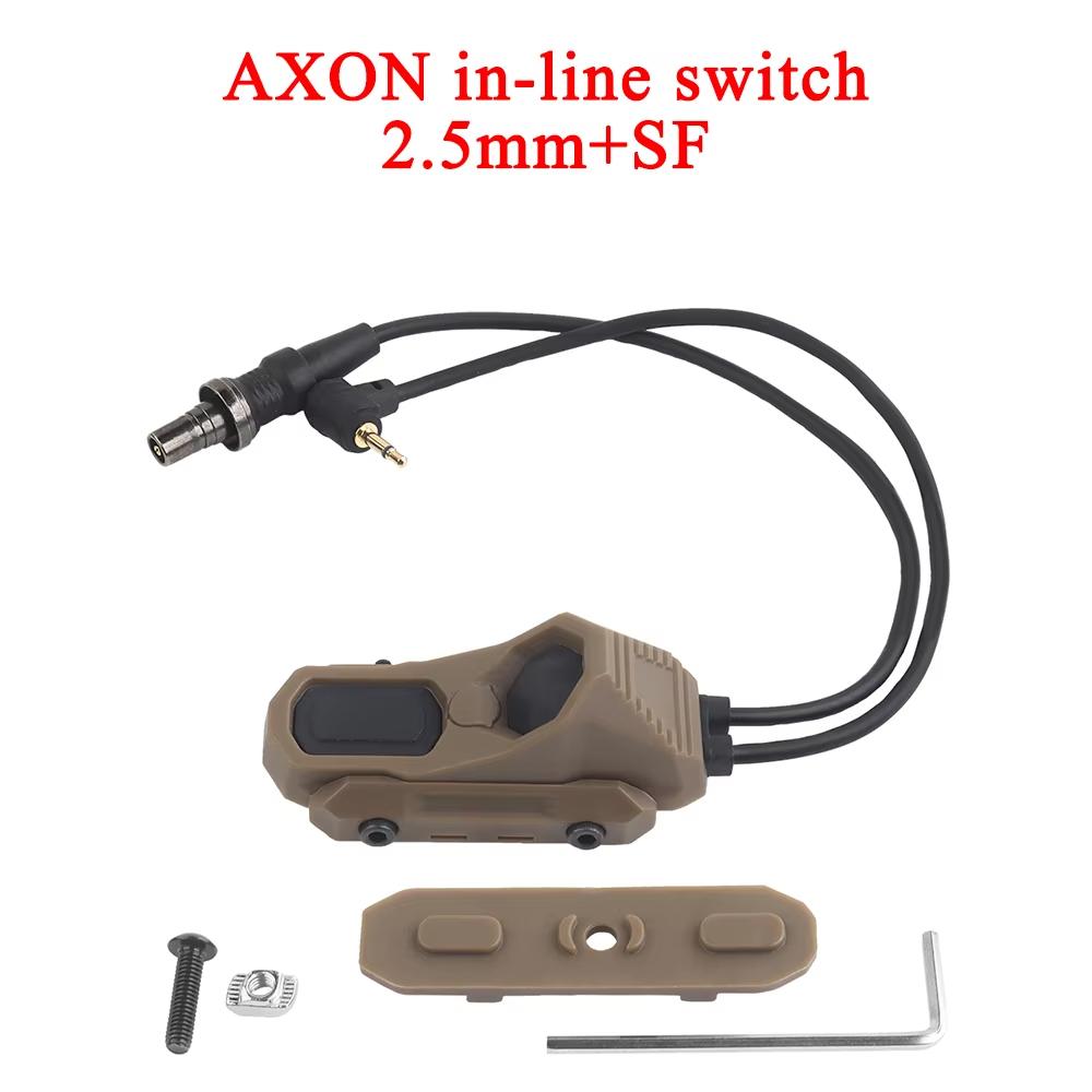 Hunting Scout Light, Tactical Flashlight PEQ Laser Button, AXON Remote Two-Wire Dual Function Pressure Switch SF/2.5/Crane Plug