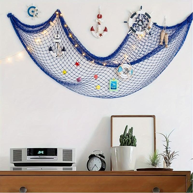 Handmade shell wind chime hanging decoration, woven with thick rope and twine, Mediterranean style, wall decoration for living r