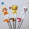Корректирующие палочки для еды Edison Friends из нержавеющей стали, уровень 1, набор из 3 предметов для правой руки, кролик + сова + лев, 1 комплект