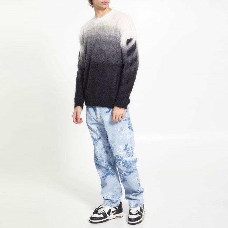 OFF WHITE Джинсы прямого кроя с принтом Skate All Over OMYA138S23DEN0034000