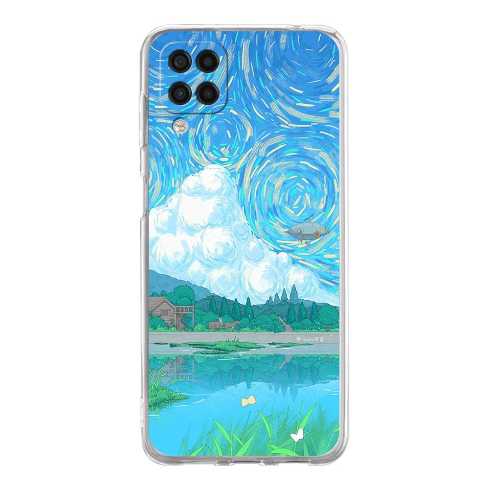 INS Япония Закат Пейзаж Чехол для телефона Для Samsung A51 A71 A21S A12 A11 A31 A41 A01 A03S A22 A13 A33 A73 A53 A52 A32 5G A23 Чехол