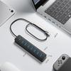 IDsonix 7-портовый USB-концентратор, USB-концентратор расширения, высокоскоростной 5 Гбит/с USB-концентратор, многопортовый USB-концентратор, длинный кабель для Flash Mobile, жесткий черный 3.0 [кабель 1 м] Передача,