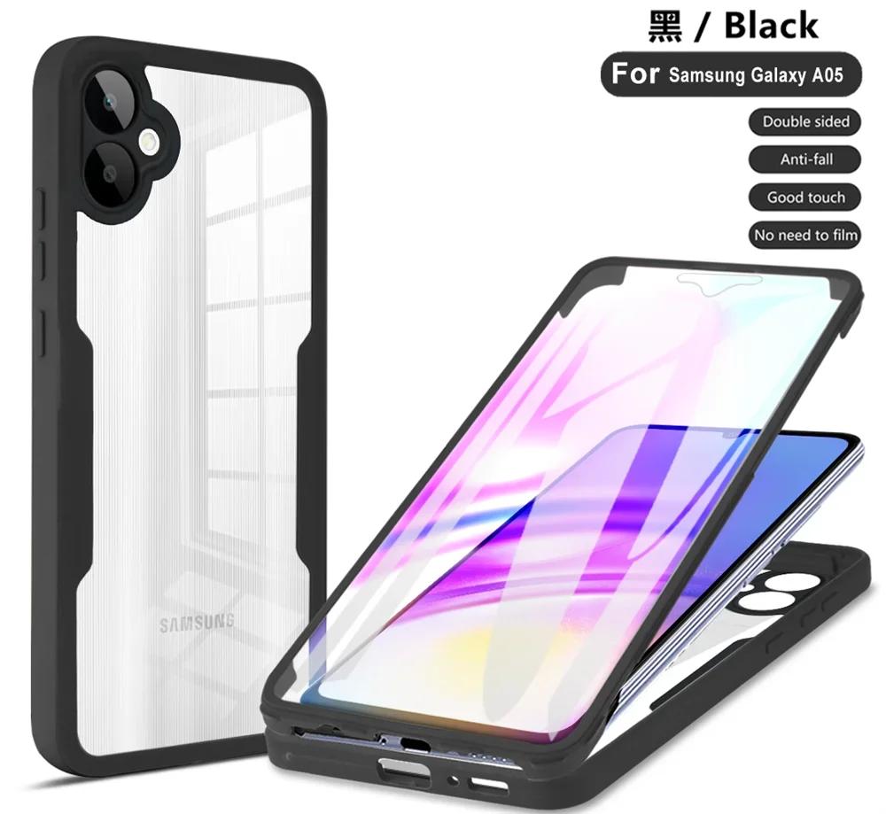 360 Полная защита корпуса Двойной чехол для Samsung S24 S23 Ultra S22 Plus S21 FE A55 A35 A25 A15 A05 A54 A34 A73 A53 A33 5G Противоударный чехол