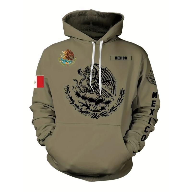 Мужская толстовка с капюшоном и 3D-принтом в мексиканском стиле с изображением животных, спортивный и повседневный эластичный топ для осенне-зимнего сезона