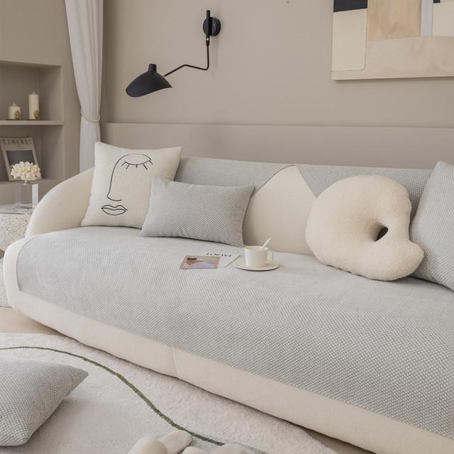 Тканевый чехол для дивана, подушка, четыре сезона, обычный, однотонный, нескользящий, простой кожаный чехол для дивана для гостиной, спинка, подлокотник, ткань