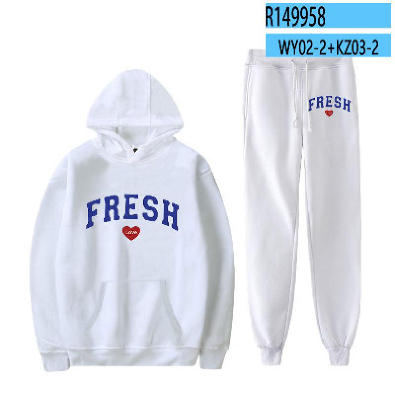 Осень/Зима 2023, новое корейское издание, красивый стильный дизайн, свободные повседневные спортивные штаны в форме сердца, комплект из двух предметов с надписью Love