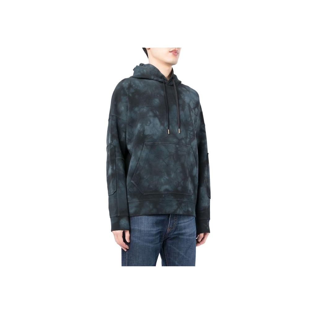 Emporio Armani SS23 Худи с завязками тай-дай Мужские худи Синий 3L1MFU-1JHSZ-F640