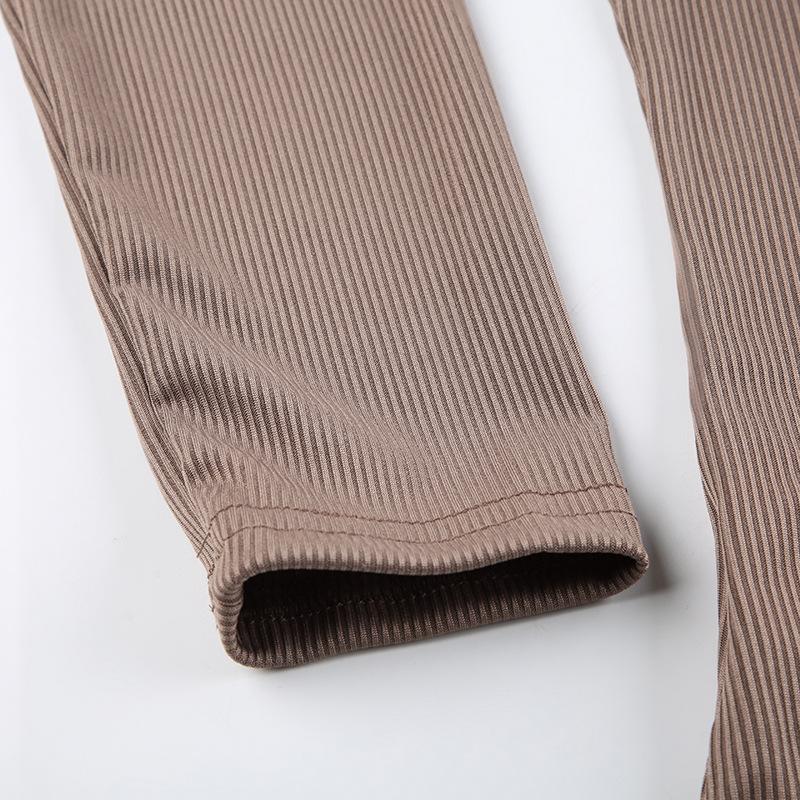 Черные однотонные элегантные топы с длинными рукавами, корейская модная тонкая сексуальная укороченная футболка, женская осенняя одежда